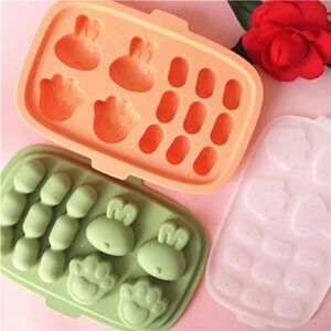 Baby Food Freezer Trays - Food Storage Containers with with Lids, Silicone Food Molds Trays for Homemade Baby Food, Breast Milk, Vegetable, Juice & Fruit Purees, 2 Pack (Orange/Green)