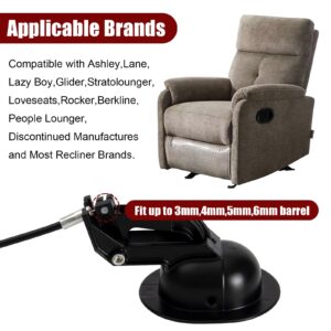 Komokeru Heavy-Duty Metal Recliner Handle Replacement with Cable, Universal Recliner Replacement Parts, Sofa Chair Recliner Release Pull Handle Fits Lazy Boy, Ashley, Exposed Cable Length 4.9"