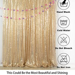 ShinyBeauty Sequin Backdrop 8ftx10ft Light Gold Sequin Fabric Backdrop Drapes Sparkle Backdrop for Photoshoot Glitter Backdrop for Birthday Party Backdrop Background