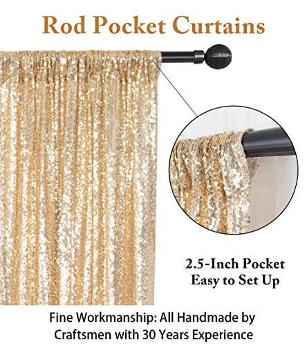 ShinyBeauty Sequin Backdrop 8ftx10ft Light Gold Sequin Fabric Backdrop Drapes Sparkle Backdrop for Photoshoot Glitter Backdrop for Birthday Party Backdrop Background