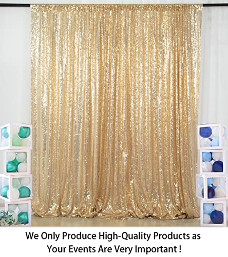 ShinyBeauty Sequin Backdrop 8ftx10ft Light Gold Sequin Fabric Backdrop Drapes Sparkle Backdrop for Photoshoot Glitter Backdrop for Birthday Party Backdrop Background