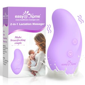 easy@home lactation massager for breastfeeding: 2-in-1 nursing baby pump mom breast support | warming sore tenderness relief nipple massage | postpartum essential | improves breastmilk flow ehl038