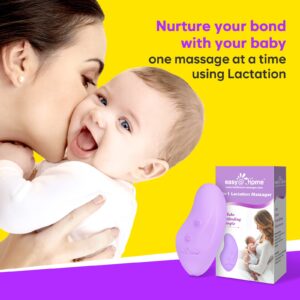 Easy@Home Lactation Massager for Breastfeeding: 2-in-1 Nursing Baby Pump Mom Breast Support | Warming Sore Tenderness Relief Nipple Massage | Postpartum Essential | Improves Breastmilk Flow EHL038