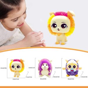 FEIDAMA Plush Toy Set. Cute Plush Toys, Stuffed Animals Toys Dolls, Soft Plush Stuffed Animal Plushier, Colorful Stuffed DIY Plush Animal Toys Dolls for Kids Girls Boys (Hedgehog+owl+Puppy)