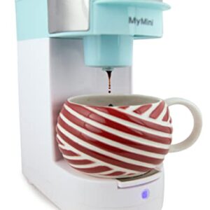 Nostalgia MyMini Single Coffee Maker, Brews K-Cup & Other Pods, Serves up to 14 Ounces, Tea, Chocolate, Hot Cider, Lattes, Reusable Filter Basket Included, Aqua