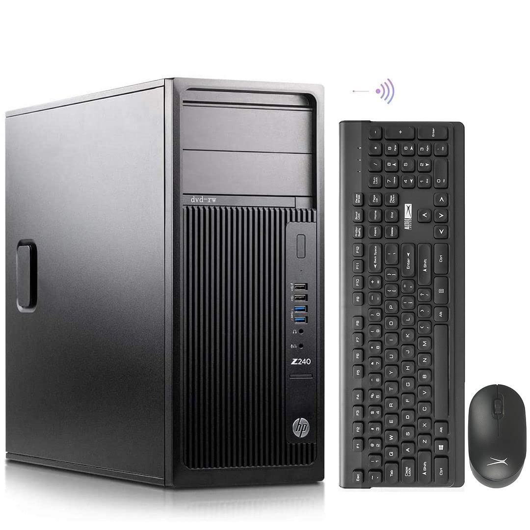 HP Tower Computers PC Workstation Z240,i5 Desktop,32GB Ram,1TB SSD + 2TB HDD,AX210 Built-in WiFi 6E,Windows 10,HDMI,DVI,DP,DVD,NVIDIA GT 1030 2GB,Wireless K&M +TJJ PAD (Renewed)