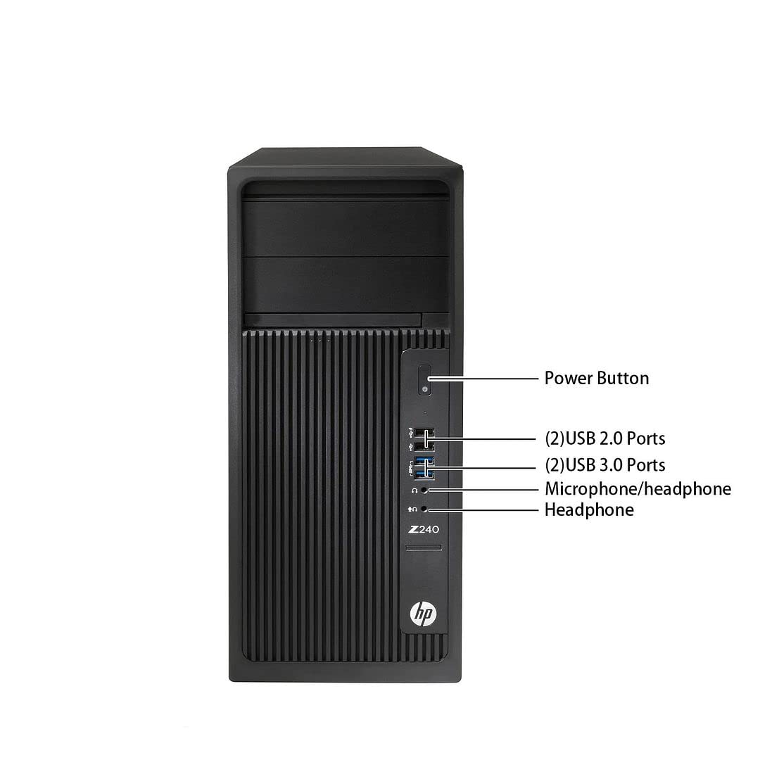 HP Tower Computers PC Workstation Z240,i5 Desktop,32GB Ram,1TB SSD + 2TB HDD,AX210 Built-in WiFi 6E,Windows 10,HDMI,DVI,DP,DVD,NVIDIA GT 1030 2GB,Wireless K&M +TJJ PAD (Renewed)