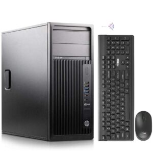 HP Tower Computers PC Workstation Z240,i7 Desktop,32GB Ram,512GB SSD + 2TB HDD,AX210 Built-in WiFi 6E,Windows 10,HDMI,DVI,DP,DVD,NVIDIA GT 1030 2GB,Wireless K&M +TJJ PAD (Renewed)