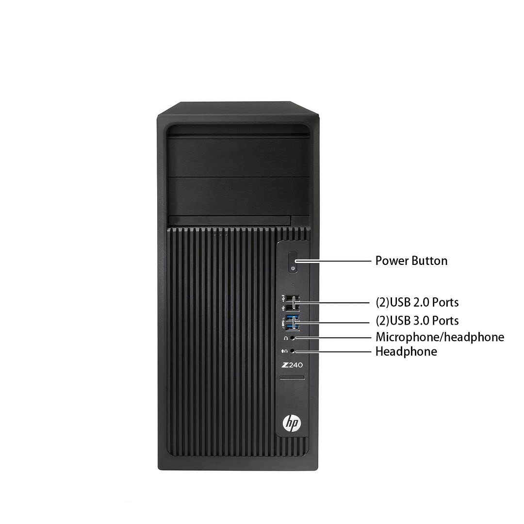 HP Tower Computers PC Workstation Z240,i7 Desktop,32GB Ram,2TB SSD + 2TB HDD,AX210 Built-in WiFi 6E,Windows 10,HDMI,DVI,DP,DVD,NVIDIA GT 1030 2GB,Wireless K&M +TJJ PAD (Renewed)