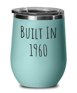 62 year old bday gift wine glass 12 oz insulated cup fun 62nd birthday wine tumbler gifts for women and men born in 1960