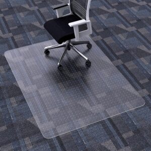 futurhydro office chair mat for low pile carpet, 48" x 36" clear computer desk chair mats for carpeted floors, easy glide rolling plastic floor mat (rectangle)