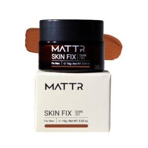 mattr skin fix - cosmetic solutions for men - concealer & skin balancing formula for uneven complexions - cover fine lines, under-eye bags, blemishes - vegan makeup - travel-size jar - 15g (l2)
