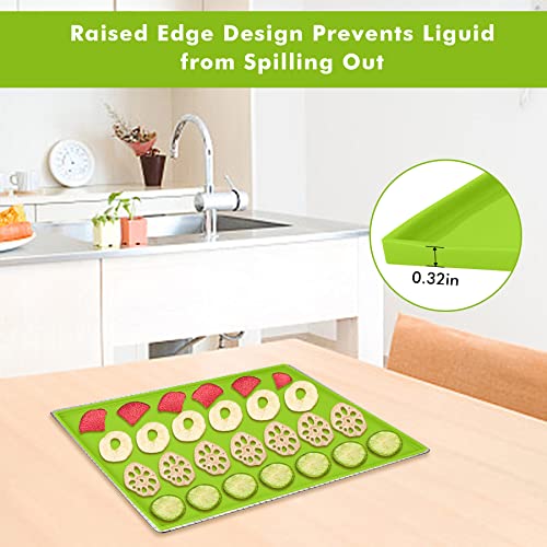 5PCS Silicone Dehydrator Sheets,Fruit Leather Silicone Dehydrator Mats with Edge Compatible with Cosori CP267-FD, Non-Stick Food Dehydrator Mats for Fruits Meat Vegetables Herbs (Mixed Color-5 Packs)