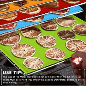 5PCS Silicone Dehydrator Sheets,Fruit Leather Silicone Dehydrator Mats with Edge Compatible with Cosori CP267-FD, Non-Stick Food Dehydrator Mats for Fruits Meat Vegetables Herbs (Mixed Color-5 Packs)