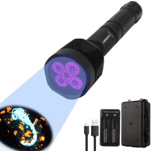 lumenshooter s5 uv flashlight, super bright black light flashlight with 5 leds, for uv resin curing, rockhounding, pet urine detecting, scorpion hunting (365nm)