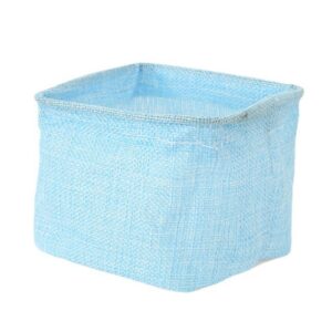 cosmetic basket durable item storage vintage rattan organizer bag blue