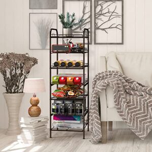 CASAVIDA 7-Tier Water Bottle Organizer, Free Standing Metal Water Bottle Storage Rack Shelf, Adjustable Water Bottle Holder Multifunctional Storage Shelves for Kitchen Pantry Food Storage, Bronze