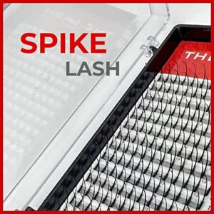 THE LASH SUPPLY Spikes Eyelash Extension Professional Supplies, C/D Curl, 10-18mm Length, 0.07 Thickness, 16 Lines of Matte Black Fake Eye Lashes, Soft and Lightweight Lashes Mixed Pack