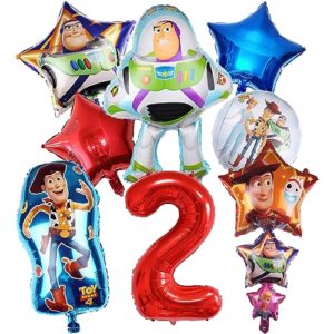 toy inspired story party supplies toy story 2nd birthday foil balloons for kids 2nd birthday baby shower party decorations (2nd birthday)