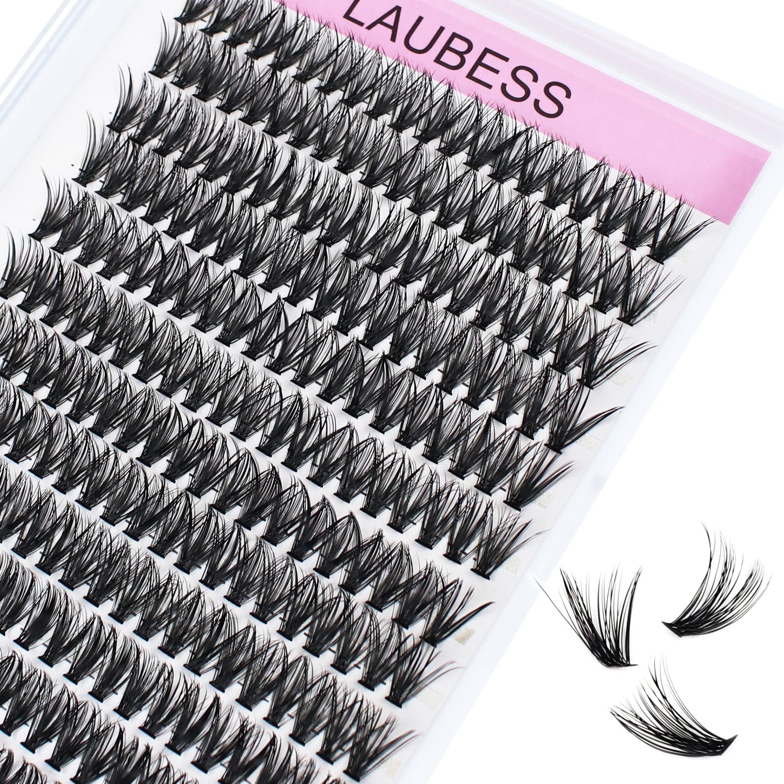 Individual Lashes 14-18mm 240pcs Cluster Lashes Natural Look Mixed Tray DIY Eyelash Extension Volume Lash Clusters Eyelashes Long Individual Lash Extensions (40D-0.07D-14-18mm)