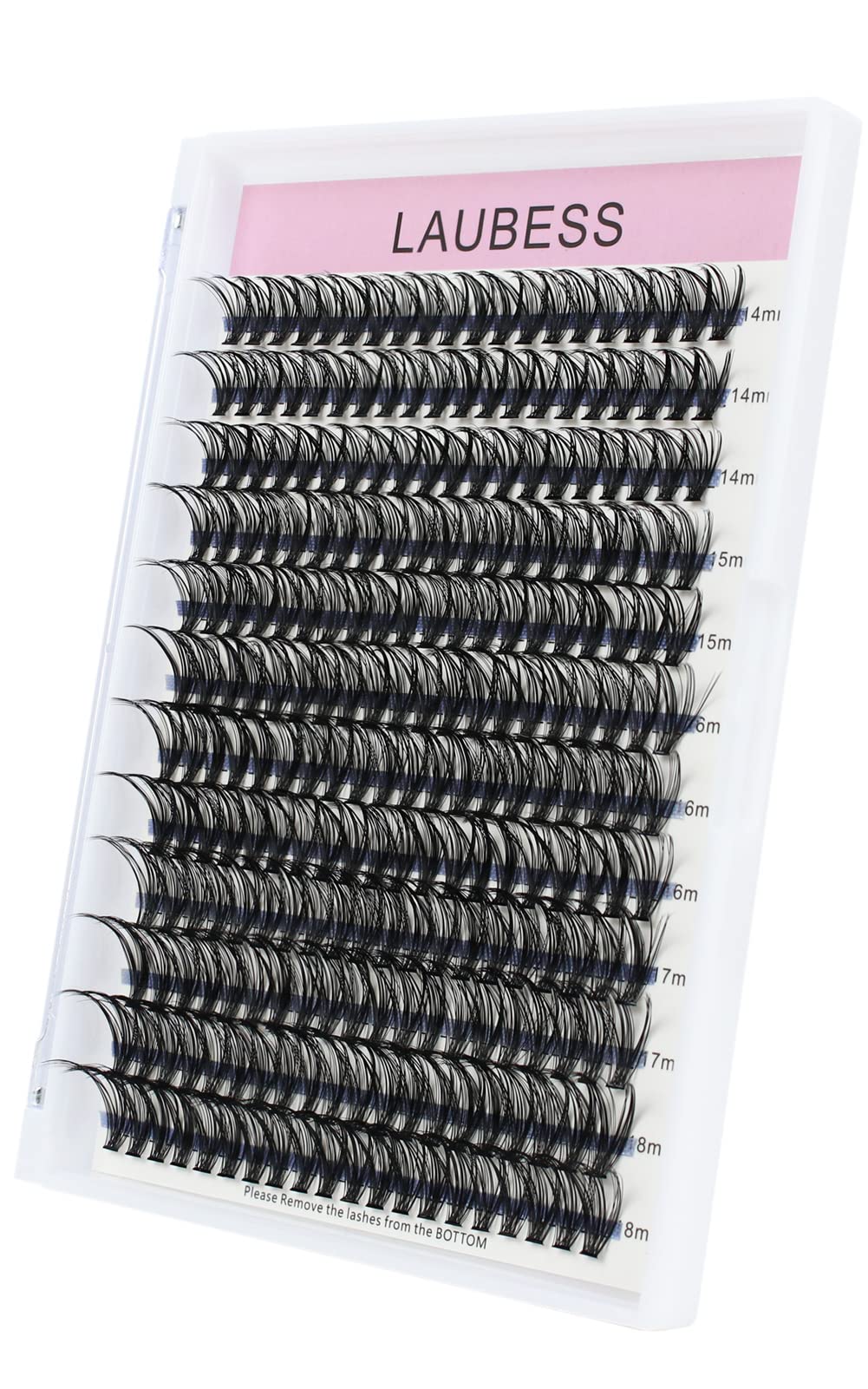 Individual Lashes 14-18mm 240pcs Cluster Lashes Natural Look Mixed Tray DIY Eyelash Extension Volume Lash Clusters Eyelashes Long Individual Lash Extensions (40D-0.07D-14-18mm)