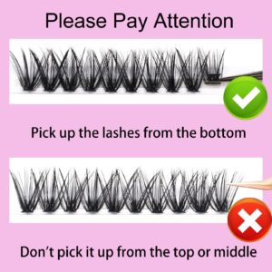 Individual Lashes 14-18mm 240pcs Cluster Lashes Natural Look Mixed Tray DIY Eyelash Extension Volume Lash Clusters Eyelashes Long Individual Lash Extensions (40D-0.07D-14-18mm)