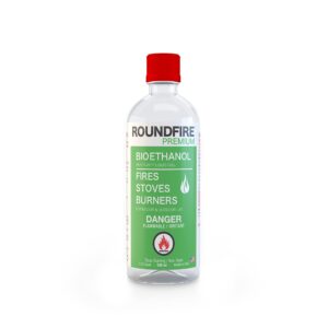roundfire premium tabletop fireplace fuel - 0.5 liter denatured alcohol for gel & ethanol fire pits