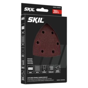 SKIL 20-Piece Mixed 60/80/120/240 Grits Mouse Detail Sanding Paper Kit for SKIL Sanders SR232301/SR250801/SR6607B-10 - CDA9004