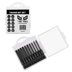 Owl Tools TriWing Bit Set (10 Pack - 2.3inches Long Magnetic Heads) In the Following Tri Wing Bits Screwdriver Sizes: Y000, Y00, Y0, Y1, Y2, Y2.5, Y3, Y4, Y5, and Y6