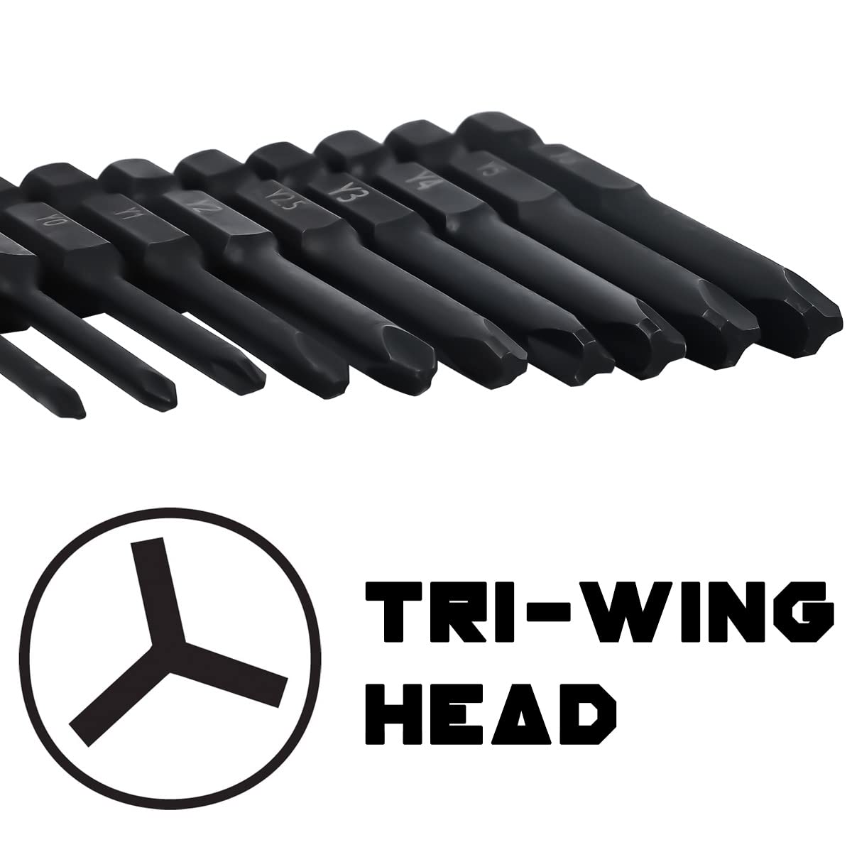 Owl Tools TriWing Bit Set (10 Pack - 2.3inches Long Magnetic Heads) In the Following Tri Wing Bits Screwdriver Sizes: Y000, Y00, Y0, Y1, Y2, Y2.5, Y3, Y4, Y5, and Y6