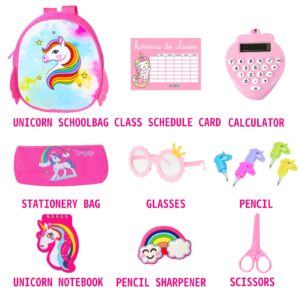 UZIDBTO American 18 Inch Doll Accessories Stationery Set and Clothes Pink Unicorn Series for Kid's 18 Inch Doll