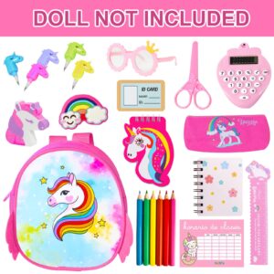 UZIDBTO American 18 Inch Doll Accessories Stationery Set and Clothes Pink Unicorn Series for Kid's 18 Inch Doll