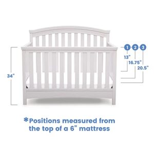 Delta Children Emerson 4-in-1 Convertible Crib - Greenguard Gold Certified, Bianca White