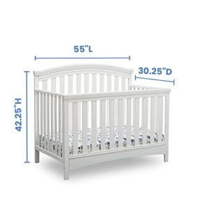 Delta Children Emerson 4-in-1 Convertible Crib - Greenguard Gold Certified, Bianca White