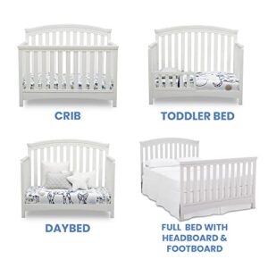 Delta Children Emerson 4-in-1 Convertible Crib - Greenguard Gold Certified, Bianca White