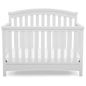 Delta Children Emerson 4-in-1 Convertible Crib - Greenguard Gold Certified, Bianca White