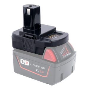 elefly dm18rl battery adapter converter compatible with dewalt 20v battery & m18 battery, replacement for ryobi 18v battery one+ tools p108 ‎p189 p190 p197 pbp005