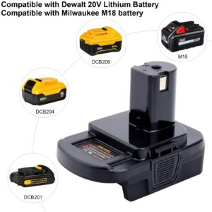 ELEFLY DM18RL Battery Adapter Converter Compatible with Dewalt 20V Battery & M18 Battery, Replacement for Ryobi 18V Battery ONE+ Tools P108 ‎P189 P190 P197 PBP005