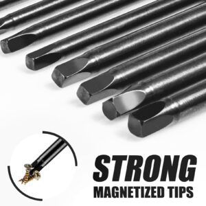 NAUIX Square Drill Bit Set (10pcs - 3 Inch Long S2 Steel Magnetic Heads) 1/4 Inch Hex Shank Square Screwdriver Bit Set Sizes SQ0 SQ1 SQ2 SQ3 SQ4 (2 of Each Size)