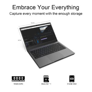 AWOW 14.0" FHD Laptop Computer Intel Core i5-8279U Processor (up to 4.1 GHz) 16GB DDR4 RAM 512GB SSD Ultra Slim, Notebook Computer with Lens Anti-Peep Design, Webcam, WiFi, and Bluetooth 5.1