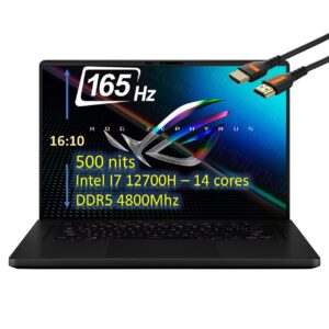 asus 2022 rog zephyrus 16'' fhd 165hz gaming laptop-intel core i7-12700h (beat i9-11900h), nvidia geforce rtx 3060 (tgp 120w) - with hdmi (40gb ddr5 ram|2tb pcie ssd)