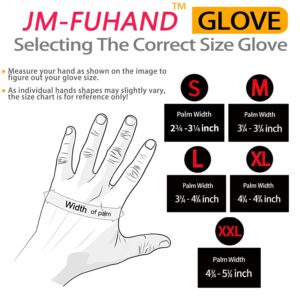 JM-FUHAND Heat Resistant Gloves for Men and Women,Latex Rubber Coated Gloves With Grip. (Medium(2 pairs), red)