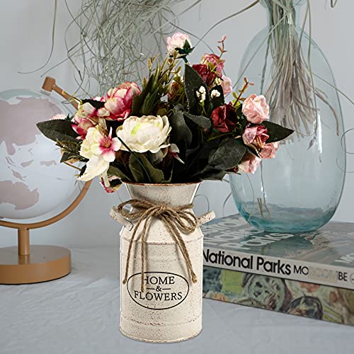 NOLITOY 1pc Flowerpot Artifical Flower Farmhouse Metal Vase Bouquet of Flowers Artificial Ash Tray Outdoors Houseplant Pots Can Planter Tin Mini Office Wrought Iron Flower Basket