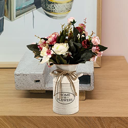 NOLITOY 1pc Flowerpot Artifical Flower Farmhouse Metal Vase Bouquet of Flowers Artificial Ash Tray Outdoors Houseplant Pots Can Planter Tin Mini Office Wrought Iron Flower Basket