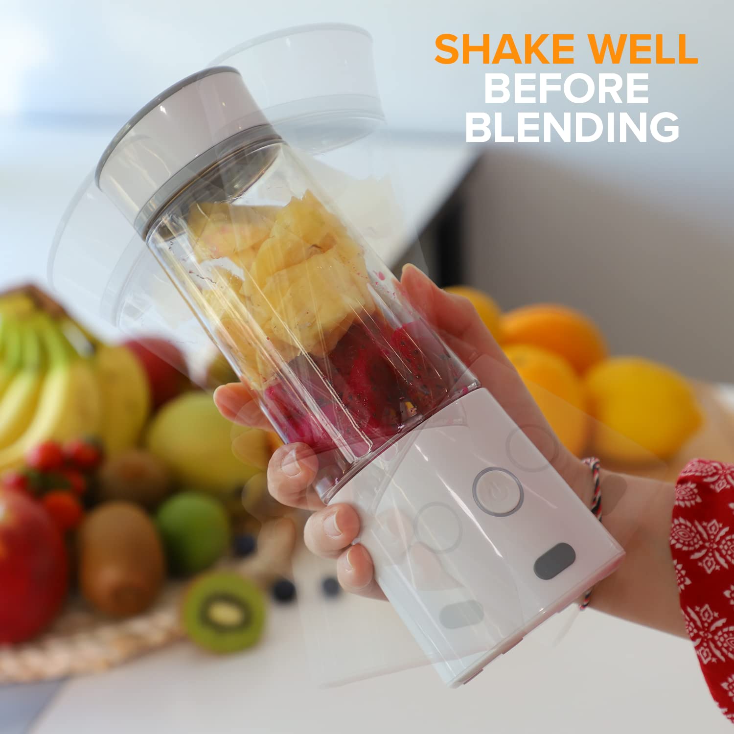 KoreJetPulse Portable Blender - 6-Blade Stainless Steel, BPA-Free, 400ml Capacity, Lightweight, Easy to Use, Perfect for Smoothies and Frozen Drinks