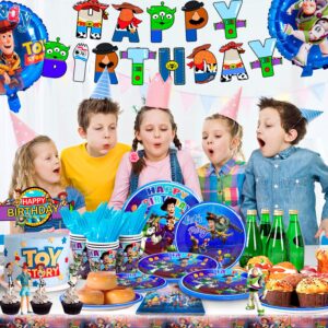 Toy Story Birthday Party Supplies,167pcs Toy Story Party Decorations&Tableware Set-Toy Story Birthday Decorations Balloon Banner Plates Cups Tablecloth etc Toy Story Themed Birthday Party Supplies