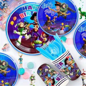 Toy Story Birthday Party Supplies,167pcs Toy Story Party Decorations&Tableware Set-Toy Story Birthday Decorations Balloon Banner Plates Cups Tablecloth etc Toy Story Themed Birthday Party Supplies