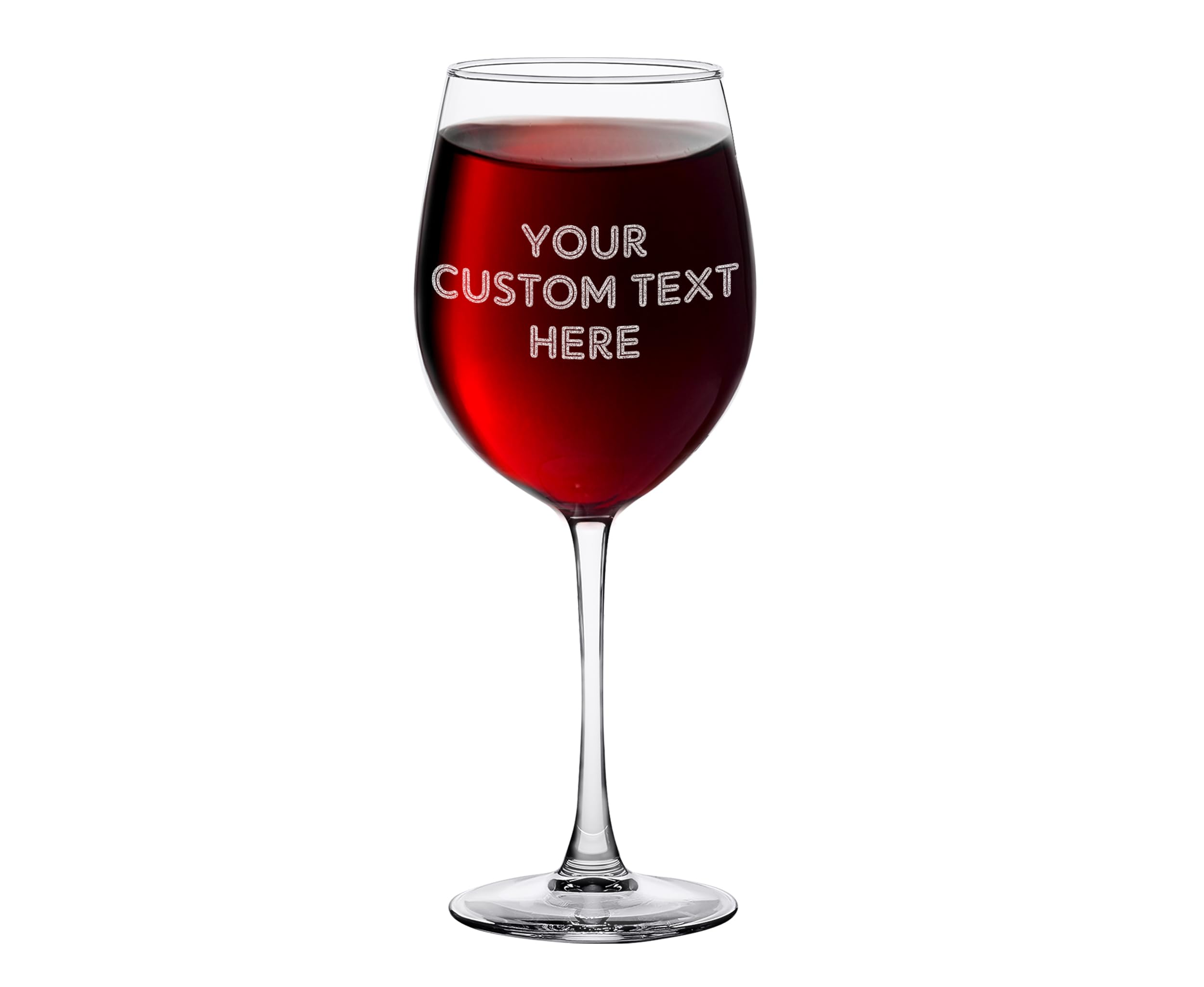 Personalized Wine Glass With Stem Custom Text Engraved 12oz Drinkware Decoration