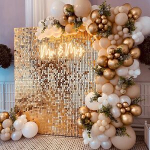 square shimmer wall backdrop party panels 24-pack sequin wall backdrop champagne tiktok backgrounds for wedding anniversary birthday engagement and bachelorette parties