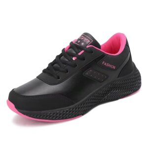 Womens Lightweight Stylish Solid Anti Skid Casual Sport Shoes for Spring Autumn Exercise Gym Athletic Street Travel Trip School Office Black Pink 5.5 Women